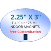 2.25x3 Custom Oval Magnets 25 Mil