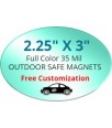 2.25x3 Custom Oval Magnets - Outdoor & Car Magnets 35 Mil