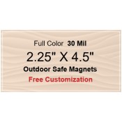 2.25x4.5 Custom Magnets - Outdoor & Car Magnets 35 Mil Square Corners
