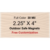 2.25x4 Custom Magnets - Outdoor & Car Magnets 35 Mil Square Corners