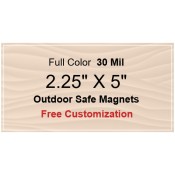 2.25x5 Custom Magnets - Outdoor & Car Magnets 35 Mil Square Corners