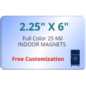 2.25x6 Custom Magnets 25 Mil Round Corners