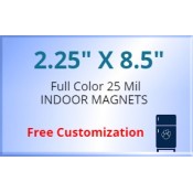 2.25x8.5 Custom Magnets 25 Mil Square Corners
