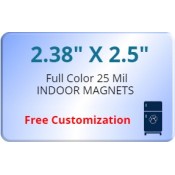 2.38x2.5 Customized Magnets 25 Mil Round Corners