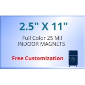 2.5x11 Custom Magnets 25 Mil Square Corners