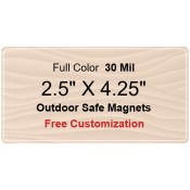 2.5x4.25 Custom Magnets - Outdoor & Car Magnets 35 Mil Round Corners