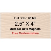 2.5x4 Custom Magnets - Outdoor & Car Magnets 35 Mil Square Corners