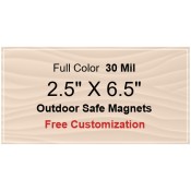 2.5x6.5 Custom Magnets - Outdoor & Car Magnets 35 Mil Square Corners