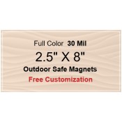 2.5x8 Custom Magnets - Outdoor & Car Magnets 35 Mil Square Corners