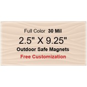 2.5x9.25 Custom Magnets - Outdoor & Car Magnets 35 Mil Square Corners