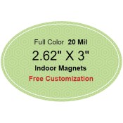 2.62X3 Custom Printed Oval Shaped Magnets 20 Mil