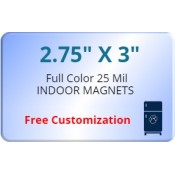 2.75x3 Custom Magnets 25 Mil Round Corners