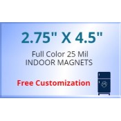 2.75x4.5 Custom Magnets 25 Mil Square Corners