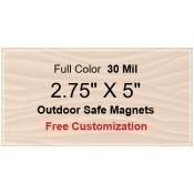 2.75x5 Custom Magnets - Outdoor & Car Magnets 35 Mil Square Corners
