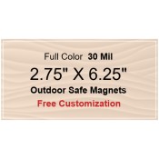 2.75x6.25 Custom Magnets - Outdoor & Car Magnets 35 Mil Square Corners