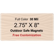 2.75x8 Custom Magnets - Outdoor & Car Magnets 35 Mil Round Corners