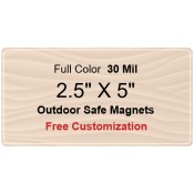 2.5x5 Custom Magnets - Outdoor & Car Magnets 35 Mil Round Corners