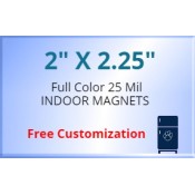 2x2.25 Customized Rectangle Shaped Magnets 25 Mil Square Corners