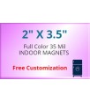2x3.5 Custom Indoor Magnets 35 Mil Square Corners