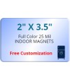 2x3.5 Promotional Business Card Round Corner Magnets 25 Mil