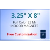 3.25x8 Custom Magnets 25 Mil Square Corners