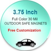 3.75 Inch Custom Circle Magnets - Outdoor & Car Magnets 35 Mil