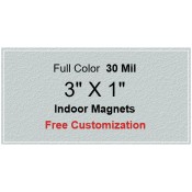 3x1 Customized Indoor Magnets 35 Mil Square Corners