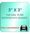 3x3 Custom Magnets - Outdoor & Car Magnets 35 Mil Round Corners