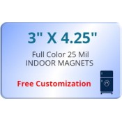 3x4.25 Custom Magnets 25 Mil Round Corners