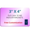 3x4 Customized Indoor Magnets 35 Mil Round Corners