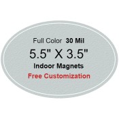 5.5x3.5 Custom Oval Shaped Indoor Magnets 35 Mil