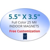 5.5x3.5 Custom Oval Shaped Magnets 25 Mil