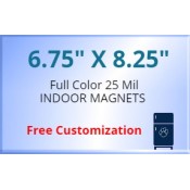 6.75x8.25 Custom Magnets 25 Mil Square Corners