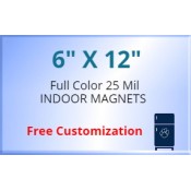 6x12 Customized Magnets 25 Mil Square Corners