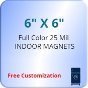 6x6 Custom Magnets 25 Mil Round Corners