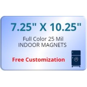 7.25x10.25 Customized Magnets 25 Mil Round Corners