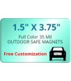 1.5x3.75 Customized Magnets - Outdoor & Car Magnets 35 Mil Round Corners