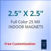 2.5x2.5 Custom Magnets 25 Mil Square Corners