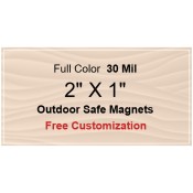 2x1 Custom Magnets - Outdoor & Car Magnets 35 Mil Square Corners