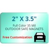 2x3.5 Custom Business Card Magnets - Outdoor & Car Magnets 35 Mil Round Corners