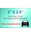 2x3.5 Custom Printed Business Card Magnets - Outdoor & Car Magnets 35 Mil Square Corners