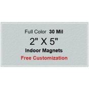 2x5 Promotional Rectangle Shaped Indoor Magnets 35 Mil Square Corners