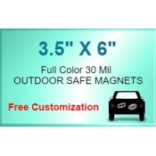 3.5x6 Custom Magnets - Outdoor & Car Magnets 35 Mil Square Corners