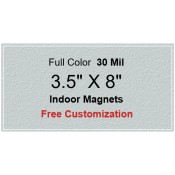 3.5x8 Personalized Rectangle Shaped Indoor Magnets 35 Mil Square Corners