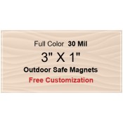 3X1 Custom Magnets - Outdoor & Car Magnets 35 Mil Square Corners