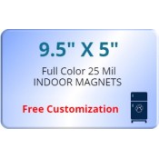 9.5x5 Customized Magnets 25 Mil Round Corners