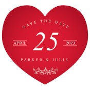 3.25x3 Custom Heart Shaped Save the Date Magnets 20 Mil