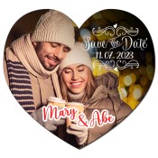 3.25x3 Custom Wedding Heart Shaped Save the Date Photo Booth Magnets 20 Mil