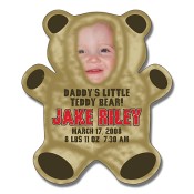 4x4.625 Custom Teddy Bear Shaped Announcement Magnets - Outdoor & Car Magnets 35 Mil
