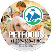 4 Inch Custom Pet Foods Circle Magnets - Outdoor & Car Magnets 35 Mil